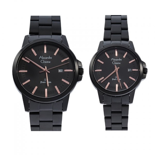 Alexandre Christie AC 1034 Black Rosegold Couple